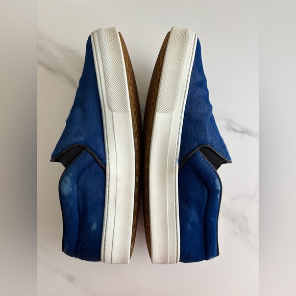 CELINE Blue Pony Hair Slip-On Sneakers Women’s Size 40.5 Cobalt blue - Picture 7 of 9